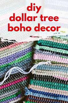 boho pillow diy Boho Flooring Ideas, Diy Boho Wall Decor Dollar Tree, Diy Floor Pillow, Boho Chic Room, Tree Diy Decor, Rugs To Make, Chic Room Decor