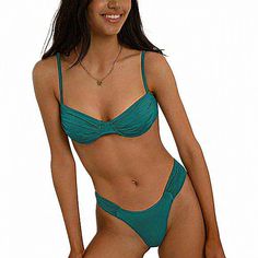 Women's Nylon Blue Swimsuit Spaghetti Straps Adjustable High Waist Bikini Large * 80% Nylon, 20% Elastane * Straps Closure * Topthe Bikini Top With Sculpted Underwire Cups With Chest Cushion, Ruched Front And Site Detailing And Straps That Can Be Removed To Transform Into A Bandeau. * Bottomthe Bikini Bottom Has Luxurious Features Which Include A Lustrous Shine And Double Lining For Comfort. Solid Color Nylon Swimwear With Padded Cups, Blue Nylon Swimwear With Built-in Bra, Solid Nylon Swimwear With Padded Cups, Blue Padded Swimwear For Swimming, Padded Blue Swimwear, Solid Nylon Swimwear With Spaghetti Straps, Green Underwire Nylon Swimwear, Green Nylon Underwire Swimwear, Party Swimwear With Underwire In Nylon