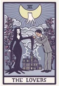 the lovers tarot card with an image of two people touching each other's hands