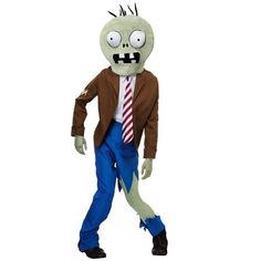 a man in a suit and tie is dressed up as plants from the movie plants vs zombies