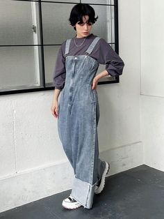 Women's Plain Minimalist Casual Denim Bib Pants Light Wash Casual  Sleeveless Denim Colorblock,Plain Overall Non-Stretch  Women Clothing, size features are:Bust: ,Length: ,Sleeve Length: Trendy Denim Overall Pants, Trendy Denim Overalls, Styling Overalls, Trans Fashion, Baggy Overalls, Cute Overalls, Overalls Fashion, Long Denim Skirt, Fashion Aesthetics