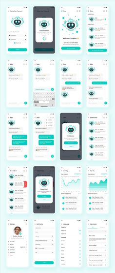 Bobo - ChatBot Messenger App UI Kit Premium &amp; High Quality UI Kit of Chat Bot Messenger App (iOS/Android Support, 80+ Screens, with Design System Included) Mobile Chat App, Chatbot App, Chatbot Design, App Design Layout, Ui Design Dashboard, Android Design, Gui Design, App Ios, Ui Design Website