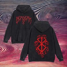 Unleash your dark side with this Berserk Anime Hoodie, featuring a striking gothic skull emblem and bold red graphics. This unisex pullover hoodie is perfect for fans of dark fantasy and gothic fashion, offering a powerful statement piece for your streetwear collection. Crafted from high-quality fabric, this hoodie ensures comfort and durability, making it an ideal choice for those who love to express their unique style. Whether you're heading out or staying in, this hoodie will keep you cozy an Gothic Cotton Hoodie For Halloween, Gothic Cotton Halloween Hoodie, Gothic Winter Hoodie With Graphic Print, Gothic Graphic Print Winter Hoodie, Gothic Sweatshirt For Winter Streetwear, Winter Gothic Hoodie With Graphic Print, Gothic Winter Sweatshirt For Streetwear, Gothic Hooded Sweatshirt For Streetwear, Black Cotton Gothic Hoodie