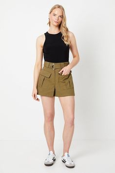 Tailored twill shorts with a flattering high-waisted fit
Stylish cargo pockets add a utilitarian touch
Zip fly fastening for a secure fit
Versatile shorts suitable for casual daytime occasions
Pair with a pretty blouse or tee for a feminine look
Embrace the cargo trend with these tailored twill shorts from Oasis. The high-waisted design creates a flattering silhouette, while the cargo pockets lend a utilitarian edge. Crafted from quality cotton twill, these shorts are perfect for casual daytime events and family gatherings. Style them with a printed blouse or a simple tee, and complete the look with trainers or sandals for a relaxed yet chic ensemble. Oasis Fashion, Tailored Shorts, Pretty Blouses, Twill Shorts, Simple Tees, Cargo Pocket, Feminine Look, Family Gatherings, Fashion Face