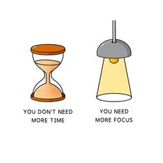 three different types of hourglasses with the words you don't need more time