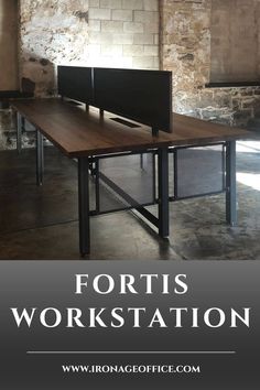 an image of a table with the words fortis workstation in front of it