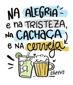 a poster with the words in spanish and an image of two glasses filled with drinks