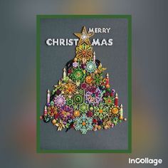 a christmas tree made out of many different items