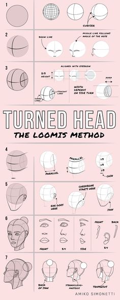 an info sheet showing how to draw the head and neck in three different ways, including lines