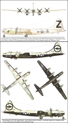 four different types of airplanes are shown in this diagram, and each one has its own propeller