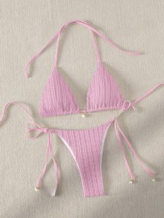 Short Praia, Pink Collar, Bra Types, Pink Collars, Designer Swimwear, Pink Outfits, Swimwear Collection, Ribbed Fabric, Snug Fit