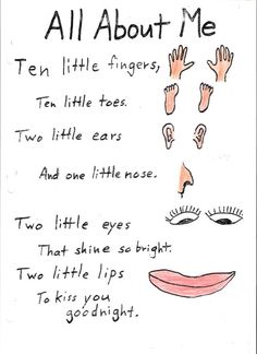 a handwritten poem about the ten little fingers