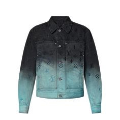 LOUIS VUITTON® - Embroidered Denim Blouson - Light Blue Louis Vuitton Clothes, Louis Vuitton Gifts, Dye Denim, Versatile Clothing, Indigo Fabric, Black Polo Shirt, Stole Scarf, Black Polo, Leather Denim