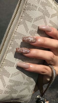 Tan Nail Ideas, Her Nails, Prom Nails, Creative Nails, Gorgeous Nails, Cute Acrylic Nails, Love Nails, Acrylic Nail Designs, Nude Nails