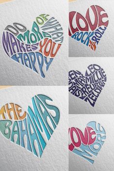 I will design an amazing word art in a heart shape Word Shape Art, Text In Heart Shape, Love Typography Word, Name Design Art Ideas Letters, Word Illustration Art, Words In Heart Shape, Word Art Design Creative, Word Art Ideas, Heart Typography