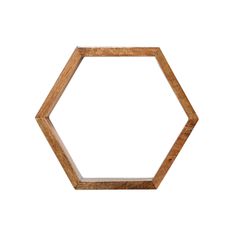 a wooden hexagonal frame on a white background