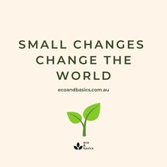 the cover of small changes change the world, with green leaves on top of it