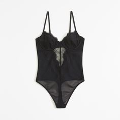 Elevate your wardrobe with the Abercrombie & Fitch Women's Lace and Satin Bodysuit, a perfect blend of sophistication and comfort. This exquisite piece is designed to enhance your silhouette while providing an impeccable fit.

- Material: Body crafted from Nylon; Mesh lining made of Nylon and Elastane
- Color: Classic Black
- Size: XS
- Gender: Female
- Features: Soft vintage lace fabric, stretchy satin side panels, mesh lining at underwire cups, adjustable straps, hook-and-eye back closure

Ide Female Features, Satin Bodysuit, Corset Style Tops, Current Styles, Tres Chic, Abercrombie And Fitch, Lace Bodysuit, Side Panels, Womens Bodysuit