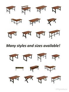 many styles and sizes available for the tables to sit on in front of each other