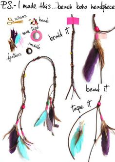 Headpiece Feet Jewellery, Feather Crown, Headband Diy, Bohemian Hair, Boho Headpiece, Fest Outfits, Hippie Life, Beachy Boho