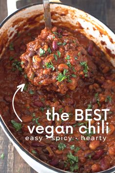 the best vegan chili recipe in a pot