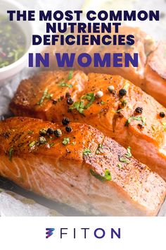 salmon fillets with herbs on top and the words 8 nutritious ways to booster energy