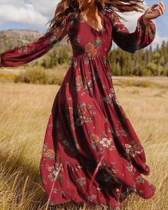 Boho Puff Sleeves Women Maxi Dress Style Roots, Sleeves Women, Muslim Dress, Floral Print Maxi, Linnet, Modern Women, Mori Girl, Everyday Outfit, Women Maxi