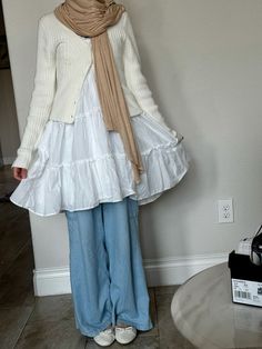 Shoujo Modest Outfit, Hijabi Shoujo Outfit, Hijabi Cute Outfits, Wearing Clothes Wrong Way, Modest Shoujo Outfits, Modest Fashion Outfits Ideas, Hijabi Inspo Outfits, Sawako Outfits Inspired, Sawako Inspired Outfits