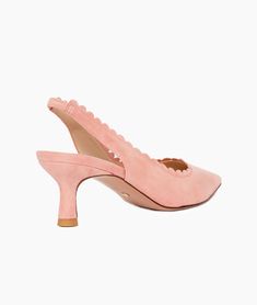 Our updated classic - Kelsa is a low heel slingback with scalloped detailing. DETAILS Material: Peony kid suedeClosure: SlingbackLining: SyntheticOutsole: LeatherHeel height: 2 1/3 in. Low Heels, Sling Backs, Leather Heels, Peonies, Kitten Heels, Heel Height, Heels, Pink, Leather