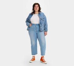 Ribcage Straight Ankle Women's Jeans (plus Size) - Light Wash | Levi's® US Sporty High Rise Jeans For Spring, Casual High-cut Leg Pants For Fall, Casual High-cut Leg Pants For Spring, Sporty High-waisted Jeans For Spring, Spring Casual High-cut Leg Pants, Casual High-cut Leg Spring Bottoms, Levi's Mid-rise Streetwear Bottoms, Levi's High-waist Streetwear Bottoms, Levi's Cropped Leg Bottoms For Fall