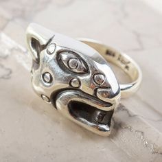 Unisex Handcrafted Sterling Silver Jaguar Head Cocktail Ring - Prowl | NOVICA Jaguar Head, Silver Cocktail, Cocktail Ring, Cocktail Rings, Jaguar, Premium Quality, Sterling Silver, Ring, Silver