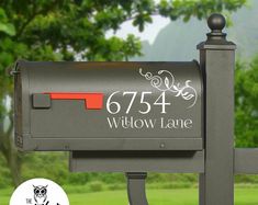 an image of a mailbox with the name willow lane on it