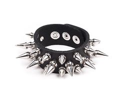 Spikes Fashion, Hipster Jewelry, Emo Jewelry, Spiked Jewelry, Punk Rock Jewelry, Glamorous Jewelry, Vegan Jewelry, Leather Bangle, Leather Wristbands