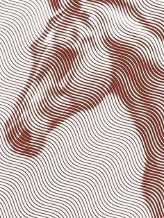 an abstract pattern with wavy lines and waves in brown and white colors on a white background