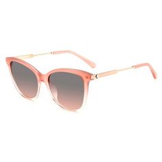 These Kate Spade KS Dalila/S 35J_FF womens cat-eye sunglasses, feature a pink plastic frame and grey gradient lenses. Size and dimensions for the Kate Spade model KS Dalila/S are lens 54mm x bridge 17mm x temple 140mm. This frame will come with Kate Spade case, cloth and paperwork, and they can be fitted with your prescription by your eye doctor. Sunglasses Pink, Kate Spade Sunglasses, Gold Aviator Sunglasses, Vintage Kate Spade, Green Sunglasses, Tortoise Shell Sunglasses, Eye Doctor, Classic Sunglasses, Pink Sunglasses