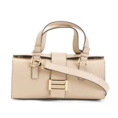 New Divina Firenze Womens Imported Leather Handbag Goldtone Hardware Dual Top Carry Handles Detachable Adjustable Shoulder Strap Metal Feet Smooth Finish Leather Color Beige Imported, Made In Italy 11.25 In W X 5.5 In H Magnetic Disc Closure 1 Interior Zip Pocket New Never Used No Tag Leather Handbags Women, Leather Handbag, Beige Color, Leather Handbags, Zip Pockets, Satchel, Shoulder Strap, In Italy, Handles