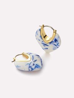 Statement Earrings - Spencer Marble Blue Elegant Blue Resin Earrings, Trendy Blue Resin Jewelry, Modern Blue Earrings For Everyday Wear, Modern Blue Earrings For Everyday, Modern Blue Everyday Earrings, Marble Blue, Marble Earrings, Carrera Marble, Wedding 2024