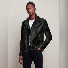 Brand New John Varvatos Collection Calfskin Biker Jacket Sold Out At $2998. Size Eu 52 Usa 42 Condition Is New With Tags. Calfskin Biker Jacket Calfskin Adds A Luxurious Textural Component To The Wardrobe Essential Biker Jacket. With An Asymmetrical Zip Front Closure, Multiple Pockets, Button Details, And Zipper Sleeves This Jacket Maximizes Style Versatility. The Calf Hair Is Hand Dyed For A Tie-Dye Effect Ensuring Each Piece Is One Of A Kind. Calfskin Hair Biker Jacket Asymmetric Zip Closure M Modern Fitted Biker Jacket For Formal Occasions, Designer Fitted Leather Jacket With Long Sleeves, Designer Long Sleeve Leather Jacket For Business, Designer Winter Biker Jacket With Long Sleeves, Designer Fitted Leather Jacket With Zip Fly, Designer Fitted Biker Jacket With Zipper, Designer Fitted Biker Jacket With Zipper Closure, Designer Fitted Black Biker Jacket, Designer Black Fitted Biker Jacket