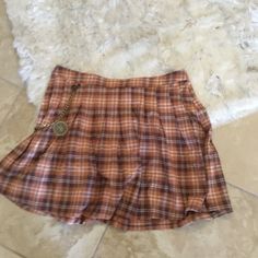 Dangerfield Organic Cotton Plaid Skirt With Detachable Rabbit Chain On Side Size 20 Au Brand New Waist Apprx 40 Around Better Fits 16 Us Matching Cardigan Listed Casual Orange Mini Skirt For Day Out, Casual Orange Mini Skirt For Fall, Casual High Waist Orange Skirt, Orange Casual Mini Skirt For Fall, Trendy Orange Skirt, Trendy Orange Lined Mini Skirt, Trendy Lined Orange Mini Skirt, Casual Orange Mini Skort, Orange Casual Mini Skort