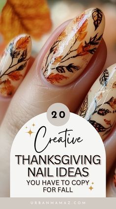 Looking for creative Thanksgiving nail ideas you have to copy for fall? Check out these 20 top Thanksgiving nail ideas to get ready for fall this year. Thanksgiving Ombre Nails Ideas, Thanksgiving Nails Dipped, Nail Art For Thanksgiving, Turkey Feather Nails, Halloween Thanksgiving Nails, Nail Art With Leaves, Thanksgiving Nail Art Designs Fall, Fall Finger Nail Ideas, Fall Leaves Nails Design