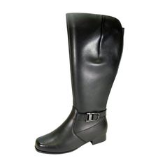 PEERAGE Gillian women's extra wide width knee-high water-resistant Nappa leather boots has a 17 inch shaft height, 17 inch elastic wide calf, and a sleek buckle detail. This ladies 1 inch stack heel riding boot features an interior fleece lining and elastic gore with a zipper closure, making them warm and functional, yet simply stylish. These boots have a maximum traction rubber outsole, helping you stand strong against rain, snow, or ice. PEERAGE Gillian's features make these boots a perfect ch Black Riding Boots, Older Women Fashion, Stand Strong, Wide Width Shoes, Riding Boot, High Water, Leather Riding Boots, Knee High Leather Boots, White Boots