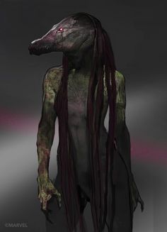 an alien creature with long hair and dreadlocks