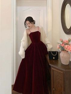 Spaghetti Straps Burgundy Velvet Prom Dress Simple Prom Dress Party Dress,PD22046 on Storenvy Red Velvet Prom Dress, Wine Red Prom Dress, Prom Dresses Simple, Velvet Prom Dress, Simple Prom Dress, Burgundy Velvet, فستان سهرة