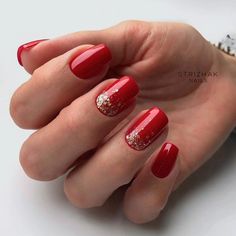 Winter Nail Colors, Red And Gold Nails, Nail Color Trends, Nail Colors Winter, Nail Design Inspiration, Ombre Nail Designs, Winter Nail Designs