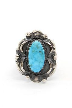 Tom Gilbert Kingman Turquoise Repousse Ring (Size 9) – Silver Eagle Gallery Naples Native American Turquoise Ring, Turquoise Jewellery, Country Jewelry, Silver Turquoise Jewelry, Silver Jewelry Box, Turquoise Jewelry Native American, Silver Eagle, Mexican Jewelry, Silver Eagles