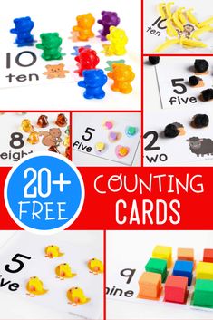 this is an image of counting cards for toddlers to practice counting with the numbers