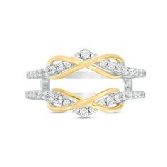 two tone gold and white diamond ring