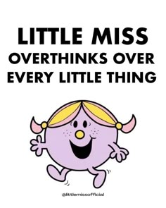 a cartoon character with the words little miss can't take no for an answer