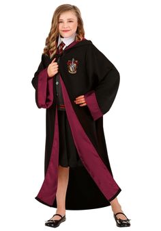 PRICES MAY VARY. 100% polyester Hooded robe fastens w/ button at neck Hooded robe has red satin lining on the sleeves & front edges Embroidered Gryffindor crest on the left side of the chest V-neck soft knit sweater has embroidered Gryffindor crest on the chest Officially licensed, exclusive! The Harry Potter Hermione Costume for Girls Transform your child into the top student at Hogwarts! This officially licensed kid's costume is a deluxe, 5-piece outfit that any young wizard-in-training will a Ravenclaw Motto, Gryffindor Emblem, Hermione Granger Costume, Hermione Costume, Harry Potter Kostüm, Harry Potter Robes, Hogwarts Outfits, Harry Potter Hermione Granger, Harry Potter Kids