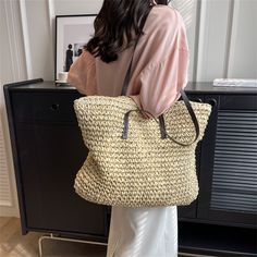 Shipping: Worldwide Express Shipping AvailableDelivery time: 🚚7-15Days Fast ShippingReturns: Fast refund,💯100% Money Back Guarantee.Brand Name: XZANHandbags Type: Shoulder BagsTypes of bags: Shoulder & HandbagsMain Material: StrawLining Material: PolyesterShape: Casual TotePlace Of Origin: HE BEI ProvincePlace Of Origin: HE BEI ProvinceOrigin: Mainland ChinaCN: HebeiHardness: SOFTPattern Type: SolidInterior: Cell Phone PocketDecoration: NONEDecoration: luxury design shoulder bagExterior: NONEO Beachy Style, Stil Boho, Straw Tote Bag, Straw Handbags, Woven Tote Bag, Straw Tote, Casual Tote, Woven Bag, Estilo Boho